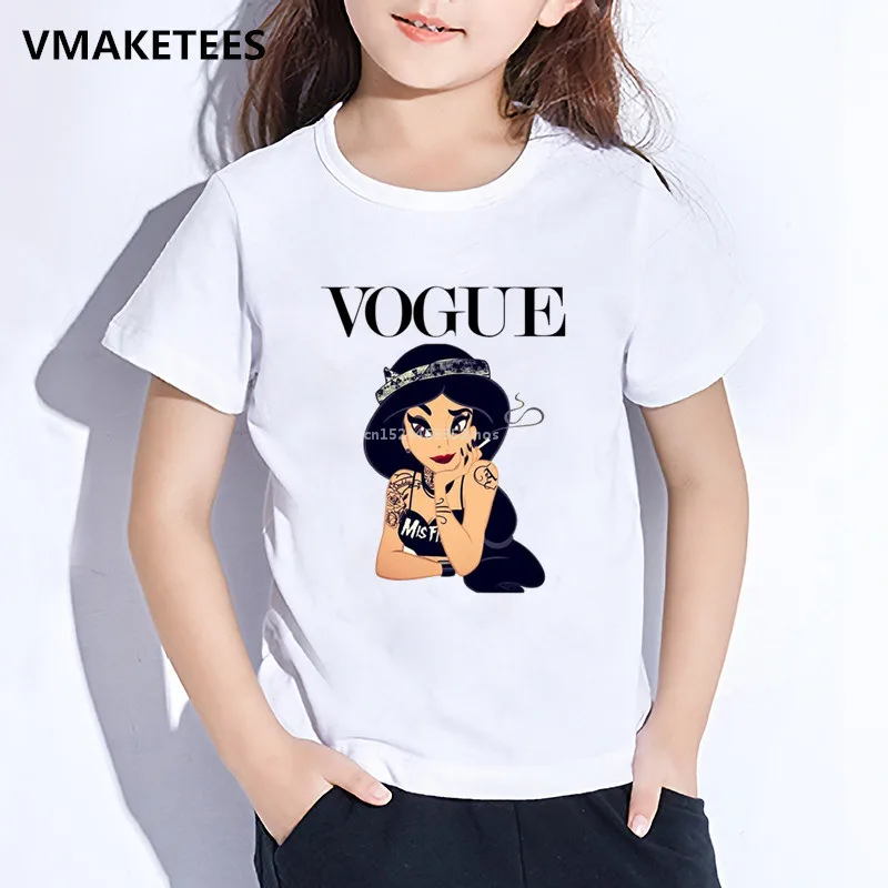 Модная футболка для маленьких девочек в стиле панк с татуировкой и изображением Алисы милая детская забавная одежда детская футболка с героями мультфильмов HKP5295