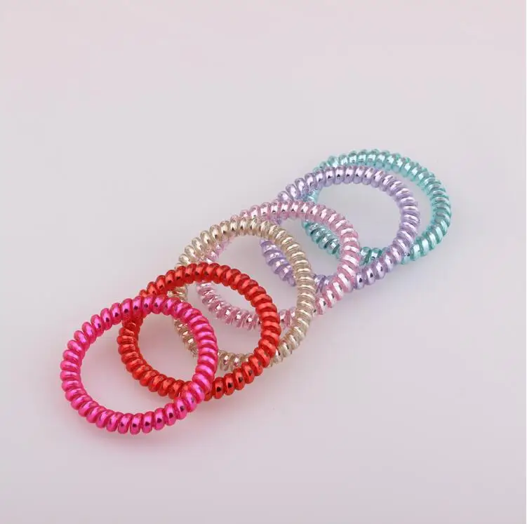 10 Pcs Lots Candy Color Thin Telephone Wire Elastic Hair Bands Rope