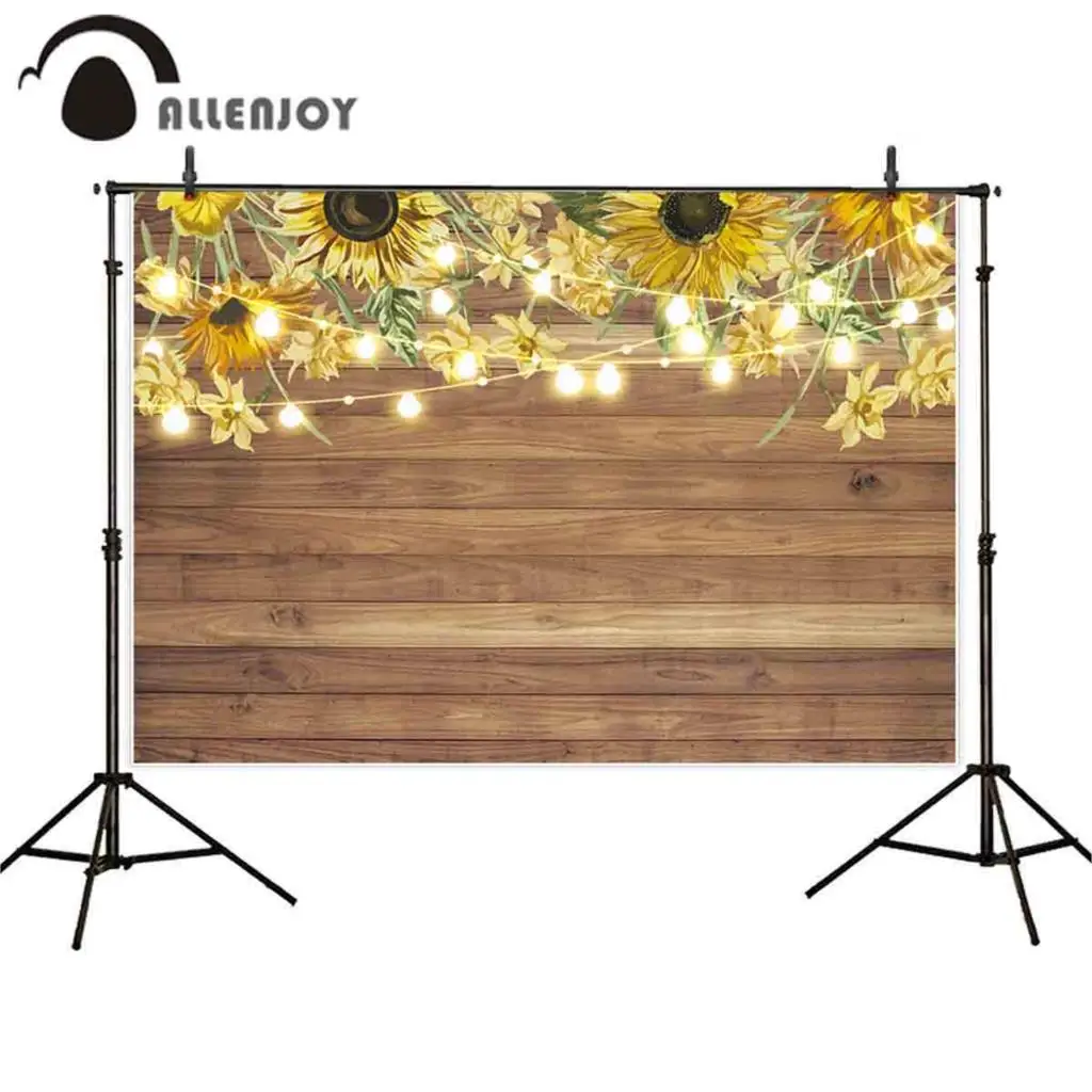 Фотофон allenjoy для фотосъемки подсолнухи светлая почта деревянная доска