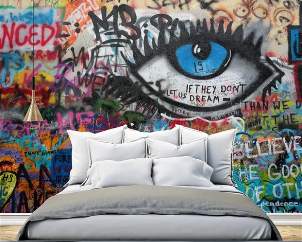 Télécharger gratuitement Images Beibehang Papier Peint Mural 3d Art Eye Photo Wallpaper Graffiti dernière salutations