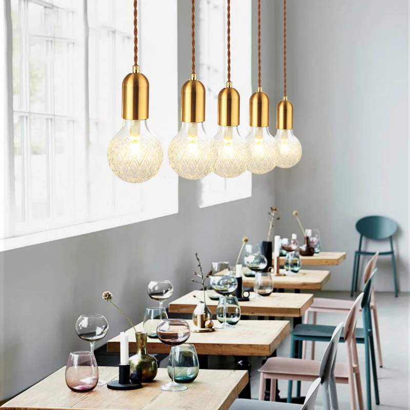 

SANBUGM Modern Nordic modern pendant lamps Hanging Lights Glass Ball Globe Lampshade Pendant Lamp Fixture Luster hanging lights