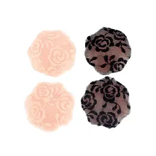 Сексуальные модные невидимые многоразовые самоклеющиеся кружевные покрытые силиконовые груди лепестки для женщин искушение кружева груди Лепестки