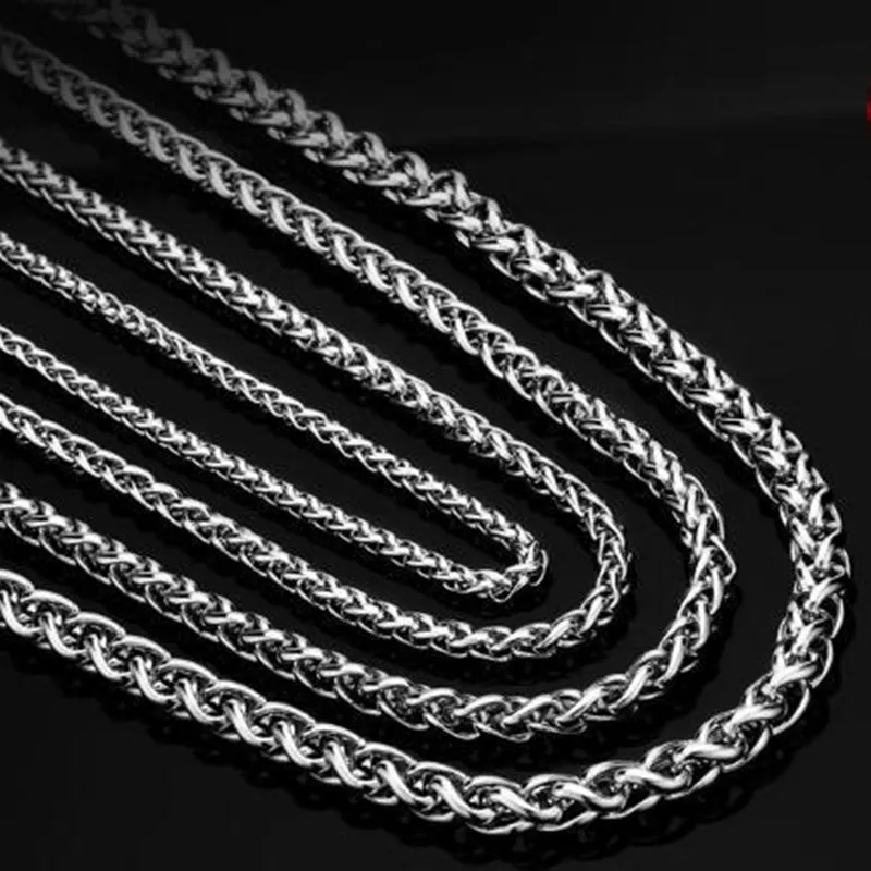 

Hot Men's Stainless Steel Dense Silver Tone Link Curb Rope Chain Necklace for Men