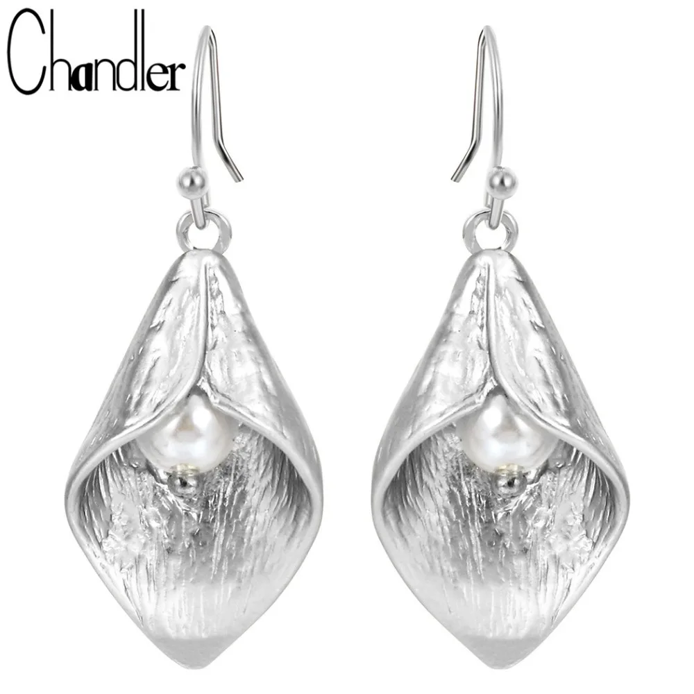 Long Petunia Lily Flower Drop Earrings For Women Girls Jewelry Earring Female Models Wedding Bridal Bridemaid Gifts Accessaries