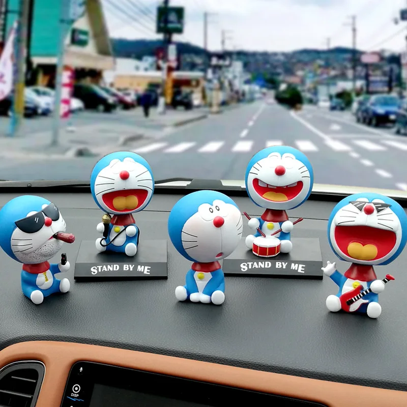 Car Ornaments Shaking Head for Doraemon Toys No Smoking Automobile
