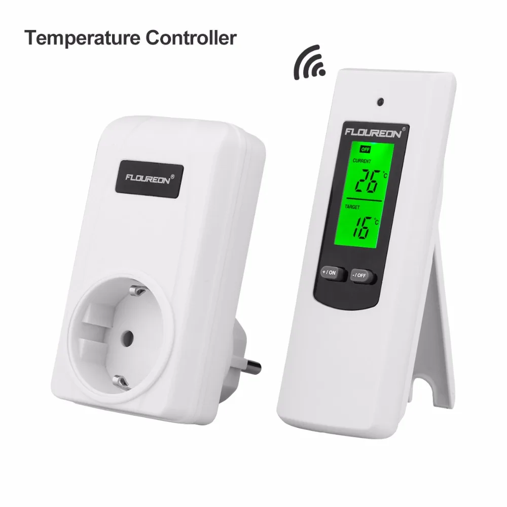 

Floureon Wireless Heating Thermostat RF Plug In Remote Thermostat For Home Floor Room Hearting Temperature Controller 20m EU