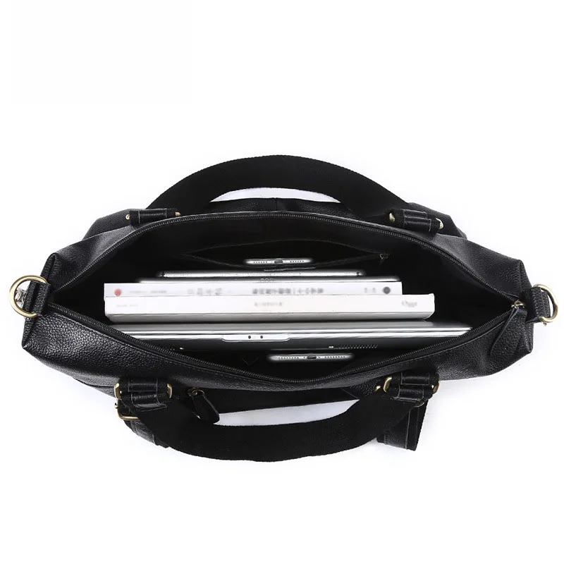 Fashion new lychee pattern Genuine Leather men handbags casual Korean version of the cross section square men's shoulder bags