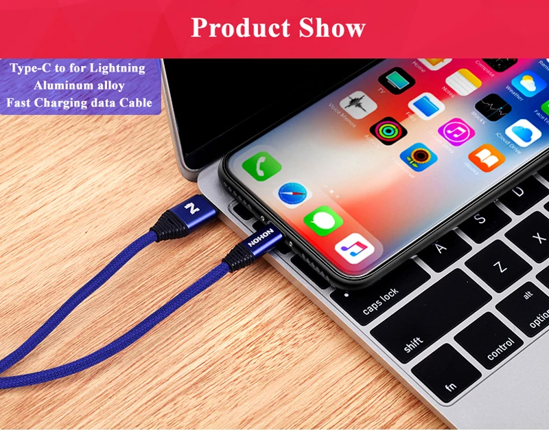 Nohon Type-C PD Cable to For Lightning iPhone X 8 Plus 8P 8 pin Phone Data Sync Cables For iPhone 7 6S 6 Plus 5S 5 Fast Charging Details (11)