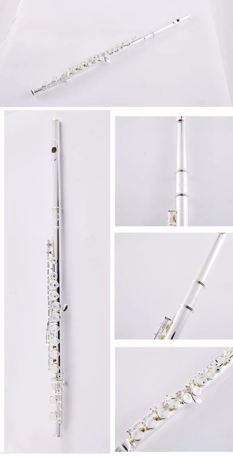 جديد سوزوكي حار الناي آلة موسيقية Flute16 Clated على C لحن E-مفتاح الناي الفضة مطلي الموسيقى المهنية الشحن مجانا