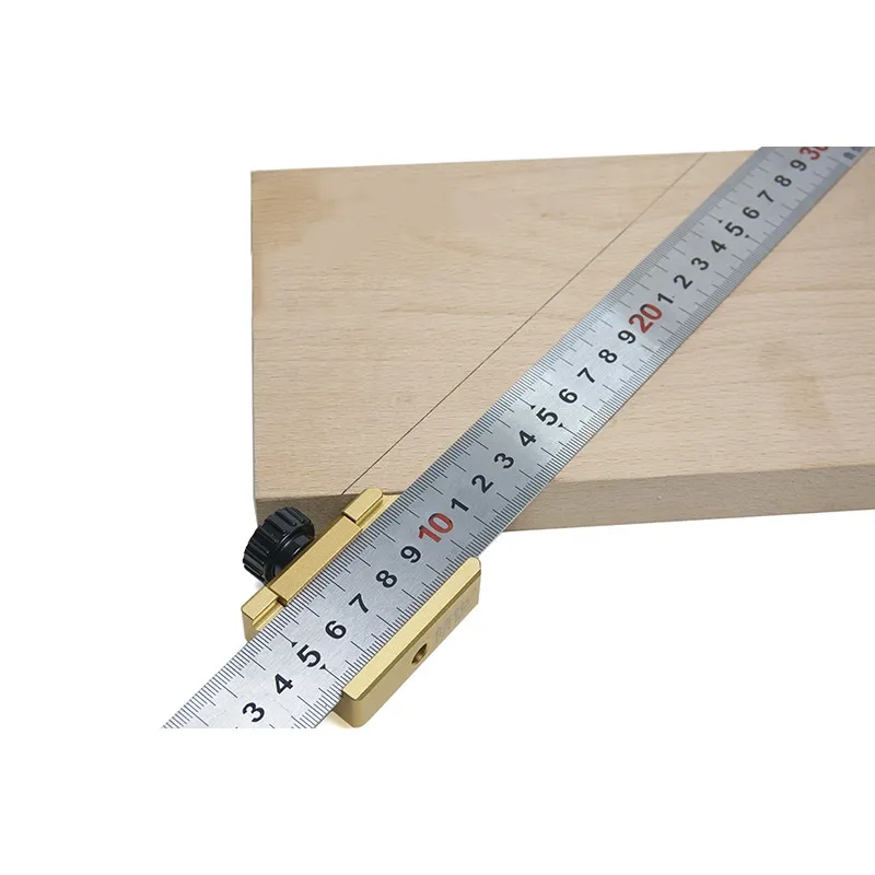 universal steel ruler Locator aluminum alloy positioning block Woodworking scribe Steel ruler fixed block woodworking tool