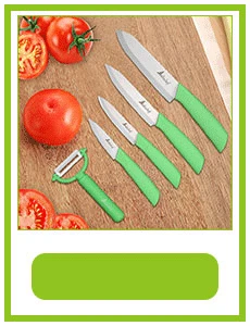 Керамический нож Anhichef, кухонный набор " 4" " дюймов, черное лезвие, зеленая ручка, кухонные ножи для очистки овощей и фруктов