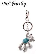 Pretty Crystal Bear Keychains Beautiful Bag Pendant Key ring Key chains Christmas Gift Jewelry Free Shipping