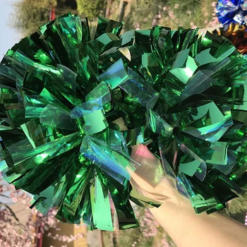 

Don't Fade 1 Pair Cheerleader Pom pom Metallic Green 1,000*3/4" * 6" Shinny Cosplay Pom