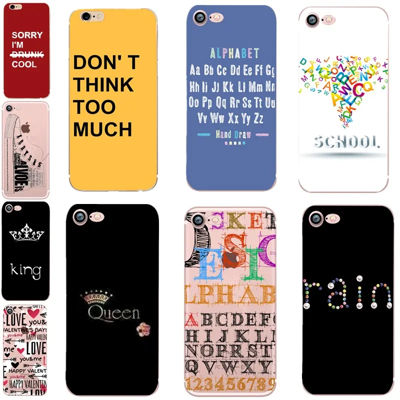 3D мультфильм письмо цитаты Телефон задняя чехол для iphone 6 s 7 funda mate 5s se 5 мягкий TPU
