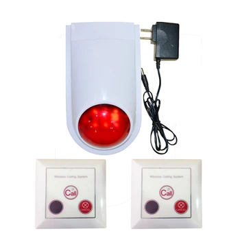 

(1 Set) Standalone Simple Alarm system 86mm surface wall-mounted Button Wireless Control Flash Light 11DB Strobe siren