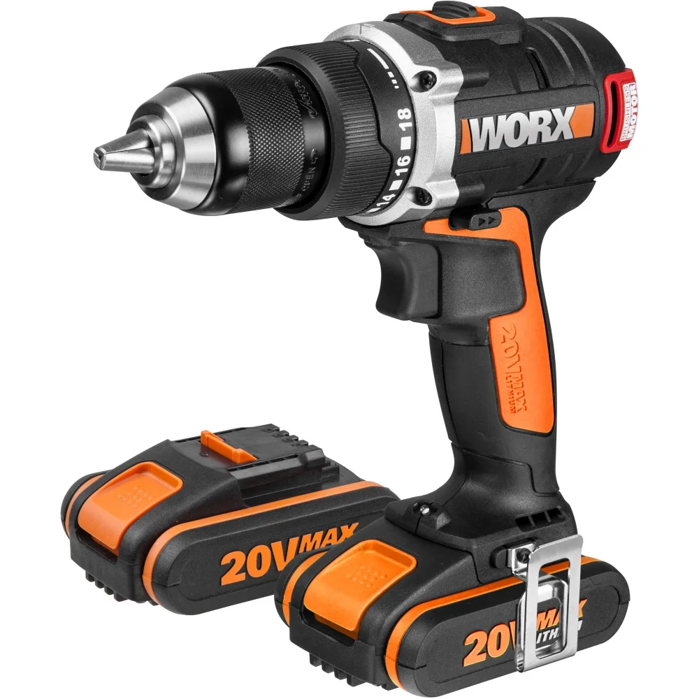Дрель-шуруповерт аккумуляторная WORX BL WX175 20В бесщеточная 2Ач x2 кейс