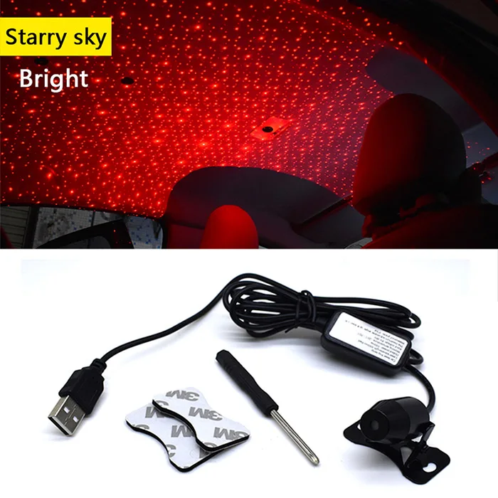 Автомобильный Стайлинг интерьерный декоративный светильник USB светодиодный звездное небо Звезда DJ RGB лазерный проектор Музыка Звук дистанционное управление Авто домашние Вечерние - Испускаемый цвет: B