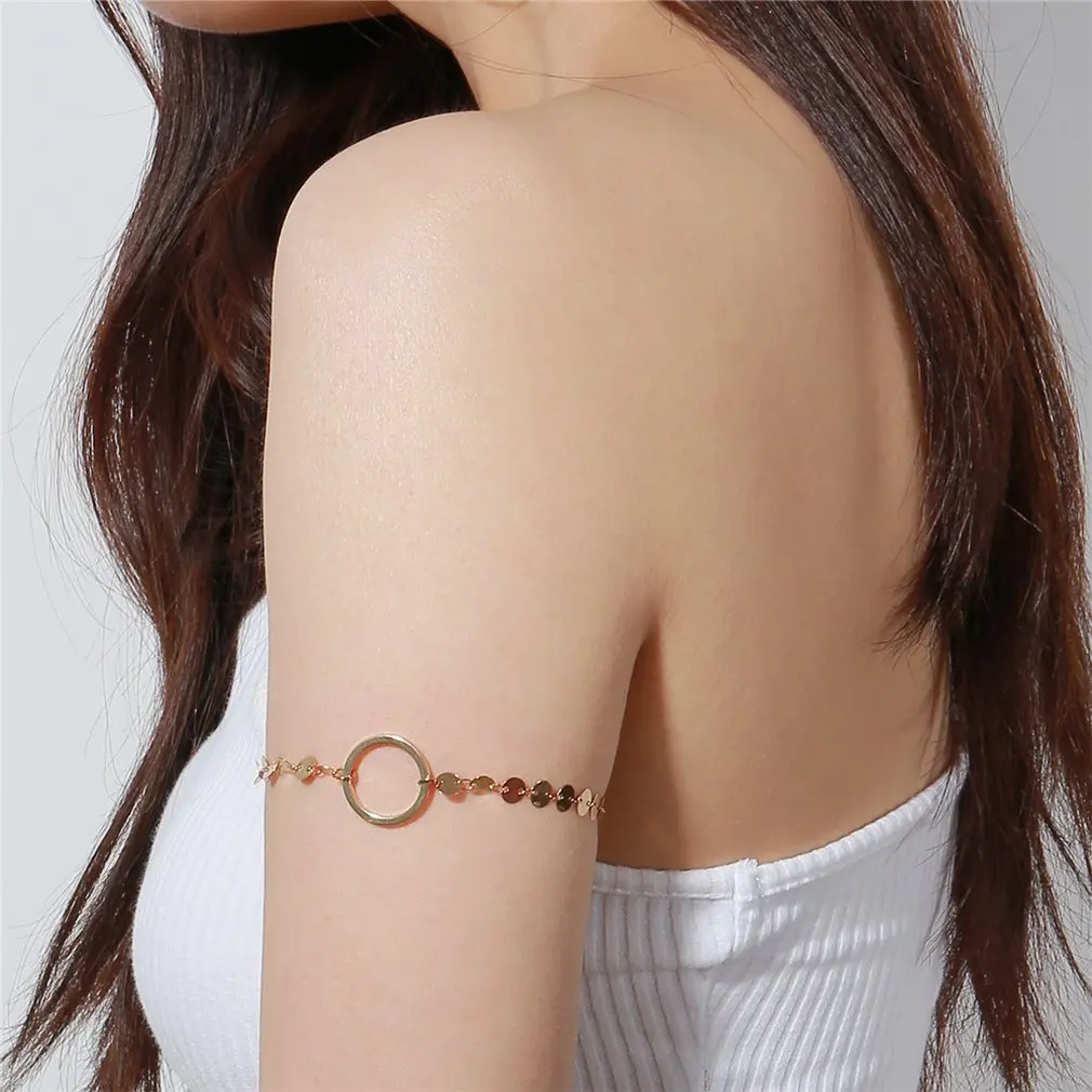 

Arm Charm Bracelet Sequin Round Circle Jewelry Accessories Punk Style Female Ladies Arm Charm Bracelet Gifts