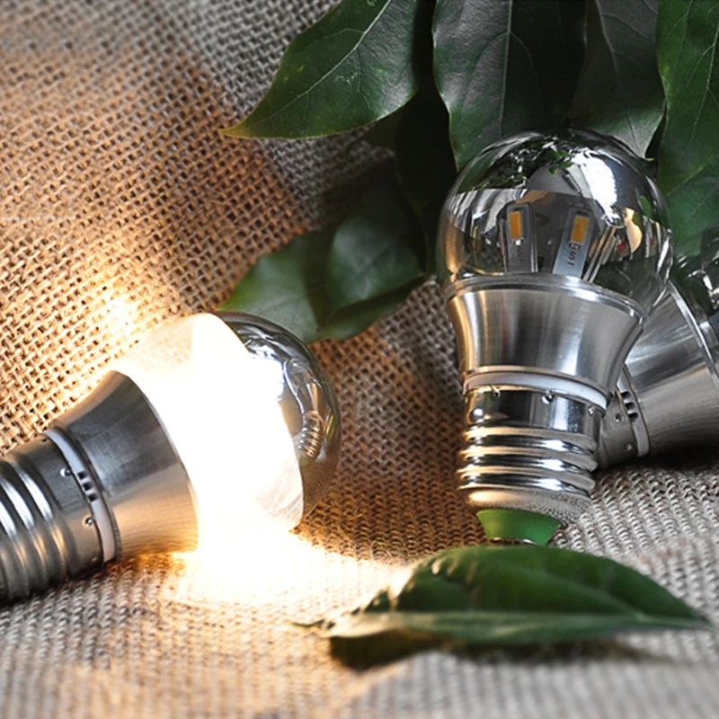 DONWEI светодиодный лампы E27 E14 светодиодный светильник 5 Вт 7 Вт энергосберегающие половина серебрение бестеневые ТТ, светодиодный свет лампы 220 В 110 в холодный белый/теплый белый