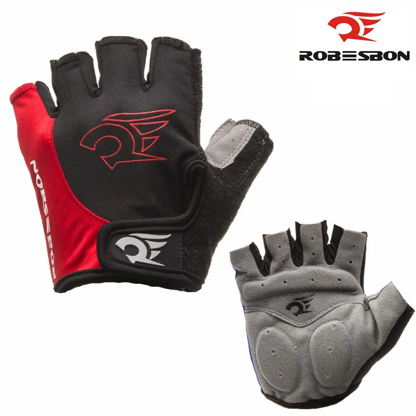 ROBESBON Breathable Men MTB Cycling font b Gloves b font Half Finger Anti Slip Silica Gel