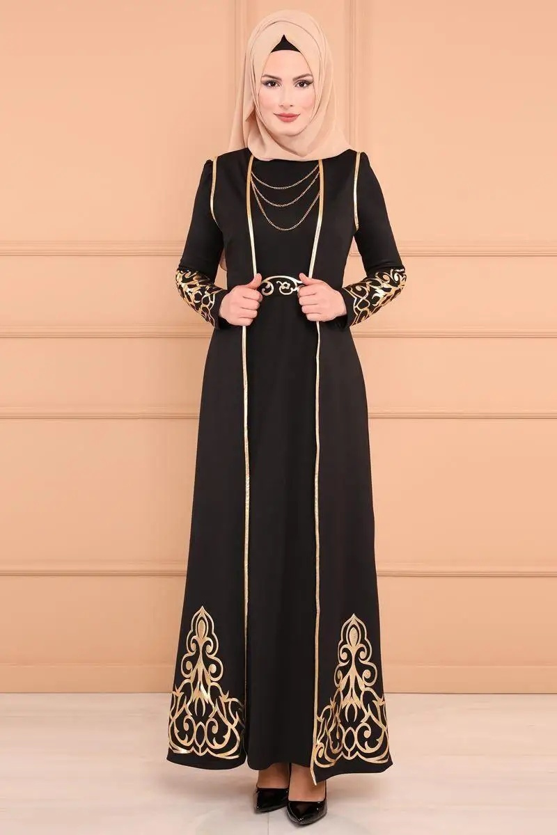 Дубай Длинные Макси Вечерние платья женские мусульманские 2 шт abaya исламский кафтан халат Рамадан арабский комплект одежды Ближний Восток jilbaw