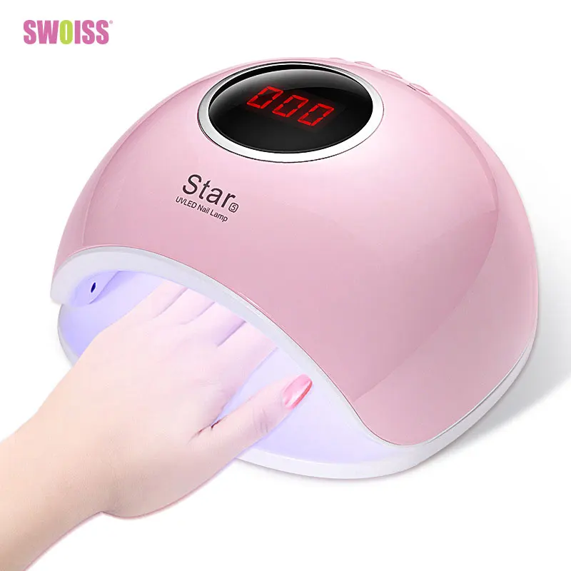 

SWOISS Lamp For Nails LED Phototherapy Machine Nail Dryer Glue Baking Lamp 72W Smart Sensor Painless Mode Quick-Drying Manicure