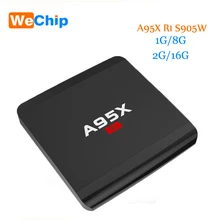 Wechip a95x R1 Умные телевизоры Box Amlogic s905w Android 7.1 ТВ коробка 1 г + 8 г 2 г + 16 г 2.4 ГГц Wi-Fi 4 К x 2 К H.265 HDMI телеприставки PK x96 мини