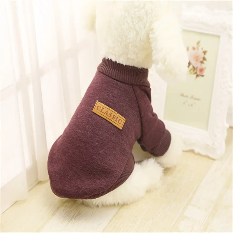 Распродажа-зимняя одежда для собак, пальто для щенков, теплый мягкий вязаный жилет для собак, свитер для маленьких средних собак, классический однотонный цвет