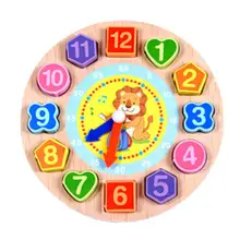 12 цифр часы деревянные игрушки красочные цифровые геометрические познавательный, на поиск соответствия часы детские игрушки для малышей раннего образовательные головоломки игрушки