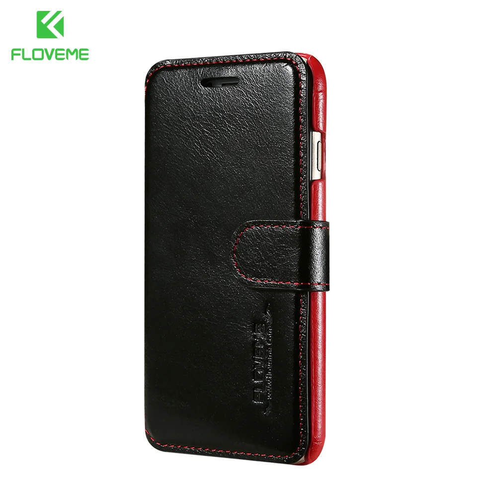 imágenes para Floveme genuino billetera de cuero flip case para iphone 7 6 6 s plus ranura para tarjeta de lujo completa protección case para iphone 6s 6 plus 7 plus imágenes para Floveme genuino billetera de cuero flip case para iphone 7 6 6 s plus ranura para tarjeta de lujo completa protección case para iphone 6s 6 plus 7 plus