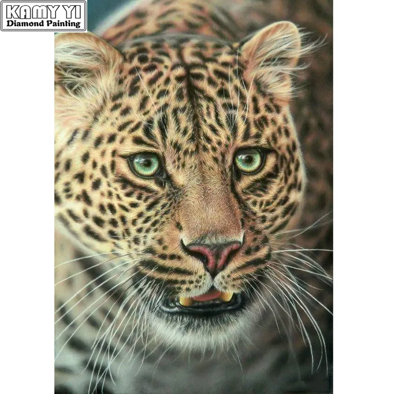 5D DIY Diamond Painting Leopard Embroidery 100% Full Round Cross Stitch Animal Rhinestone Mosaic Decor Diamant | Дом и сад