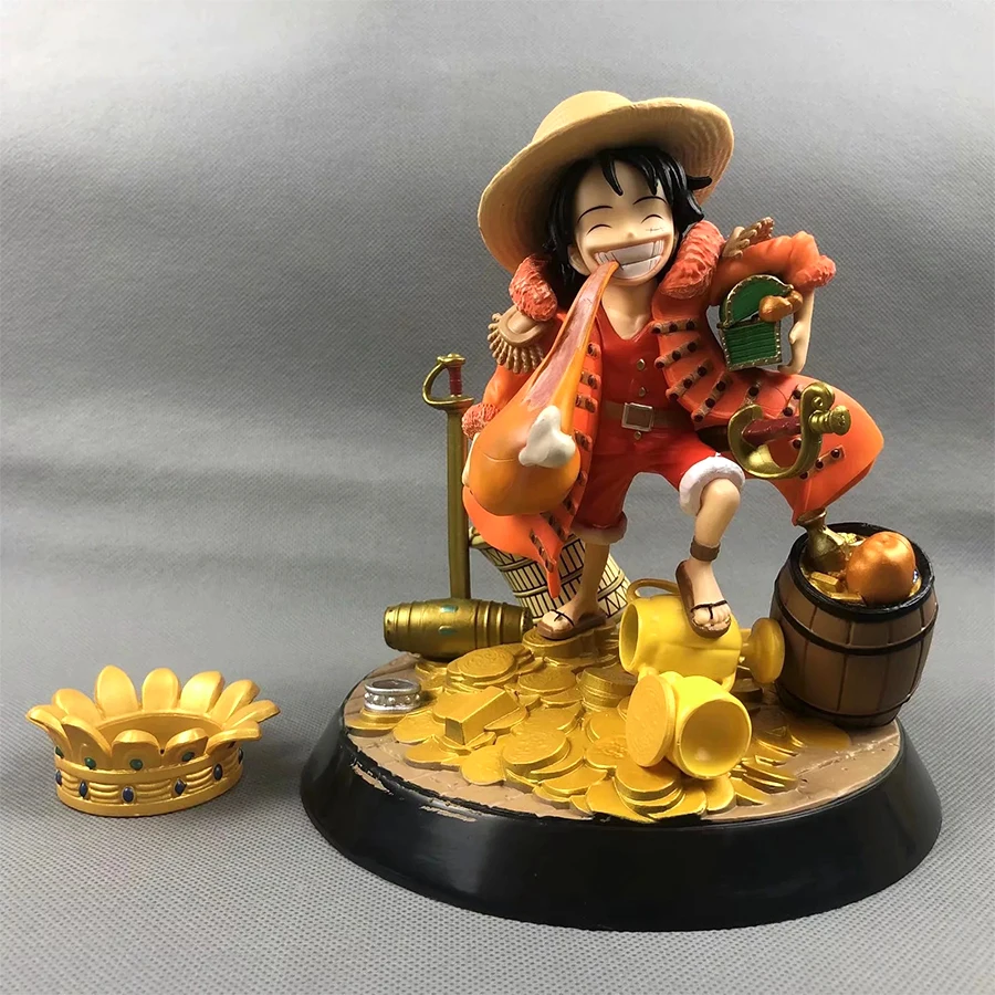 

Anime 18CM One Piece KM Monkey D Luffy Fat Resin Figure Model SD GK Collector Statue Model Toys Doll Gift