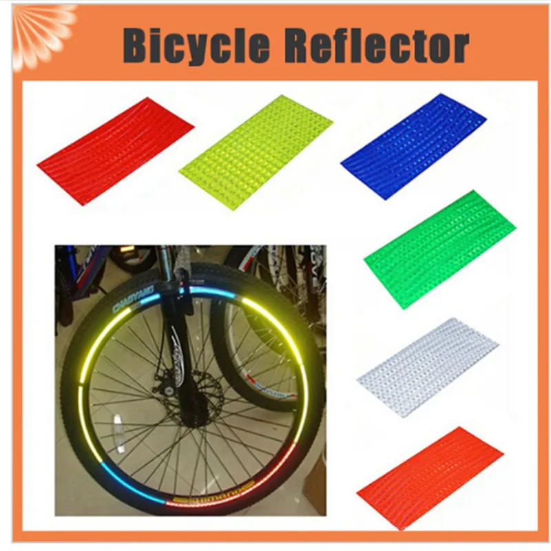 1PCS Bicycle Reflector Fluorescent MTB Bike Bicycle Sticker Cycling Wheel Rim Reflective Stickers Decal Accessories 21.5*10.5cm