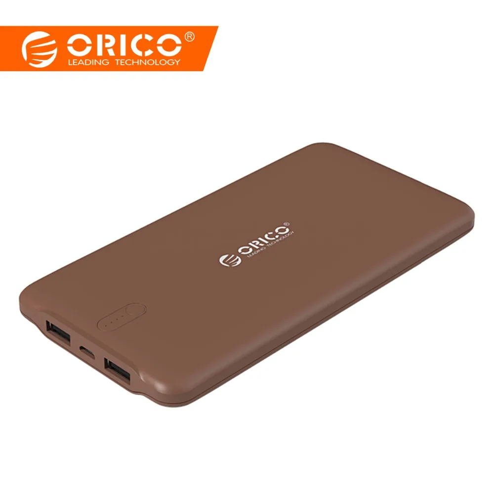

ORICO 10000mAh External Battery Charger Smart Identification 2.4A Dual USB Port Power Bank Universal