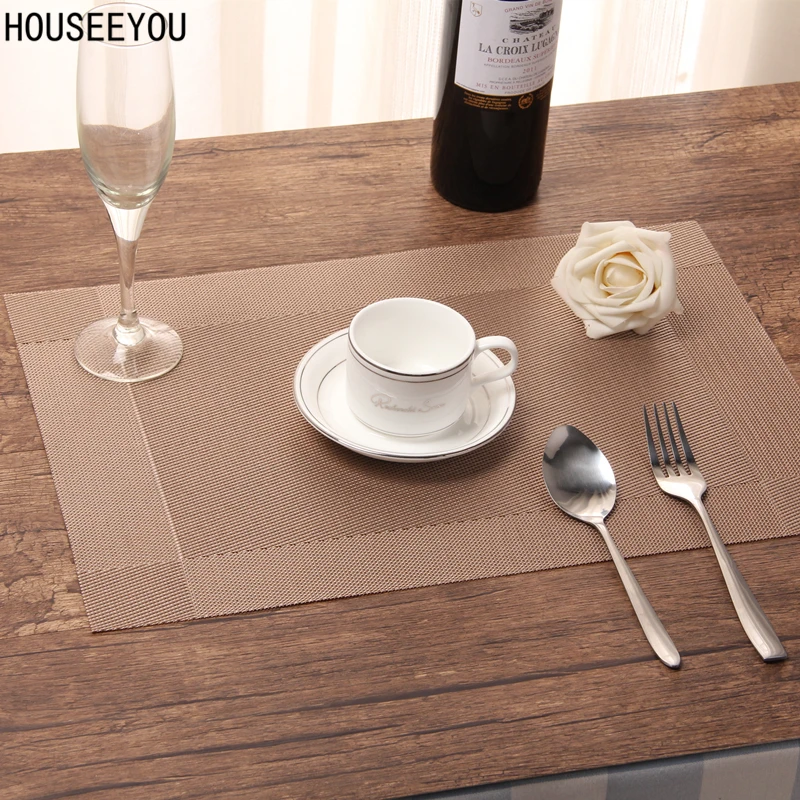 Placemat for Table Mat Pad Drink Coasters Dining Cup Doilies PVC Heat Resistant Waterproof Kitchen Decoration Accessories | Дом и сад