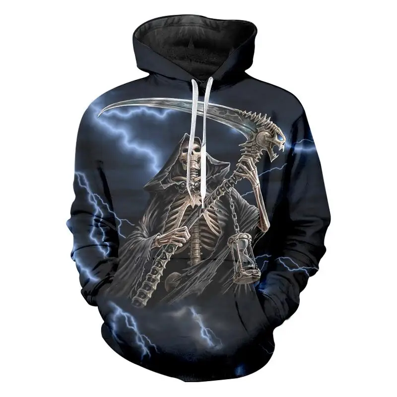 

Jerwill Skeleton Printed Hip Hop Sweatshirts Hoodies Men Casual Sweats
