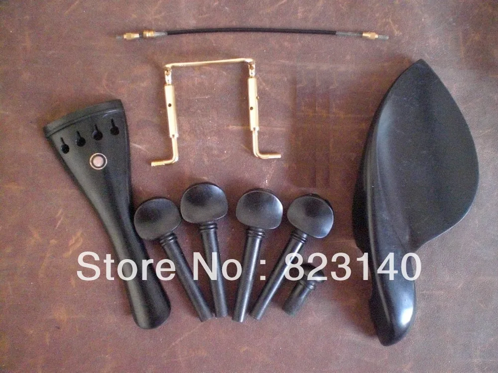 

1 Set EBONY Violin Fitting with tail gut and GOLD Chin Rest Screw all in 4/4