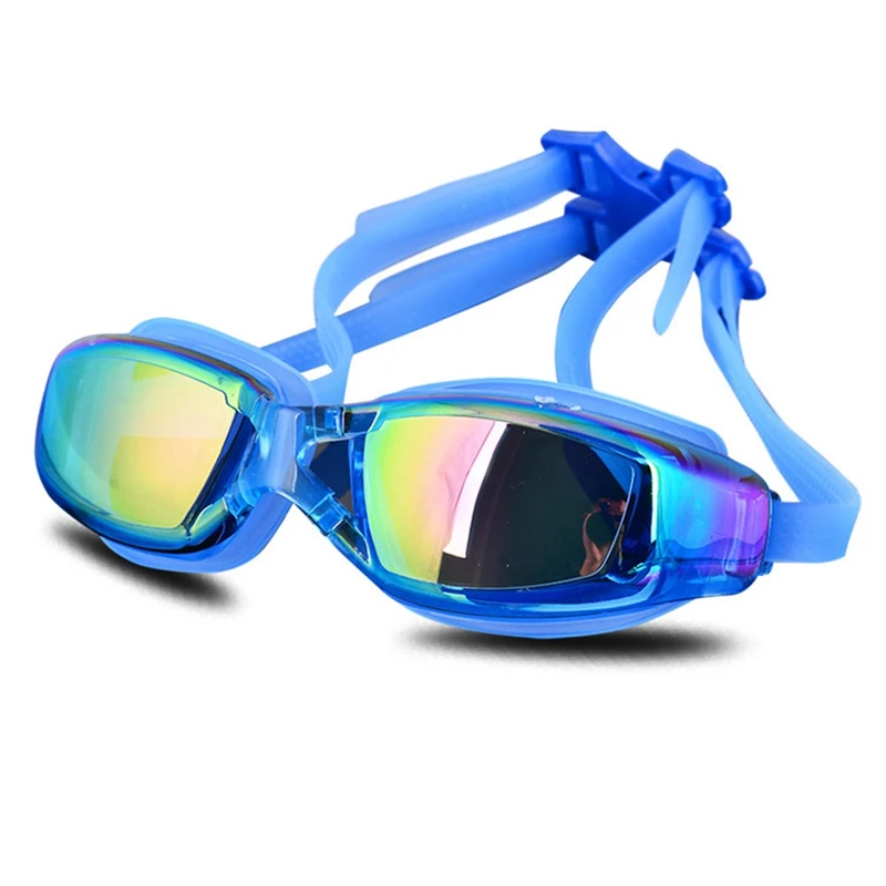 УФ Водонепроницаемый Анти-туман Плавание носить очки плавание, дайвинг водные очки Gafas регулируемые Плавание ming очки Для женщин Для мужчин - Цвет: BL