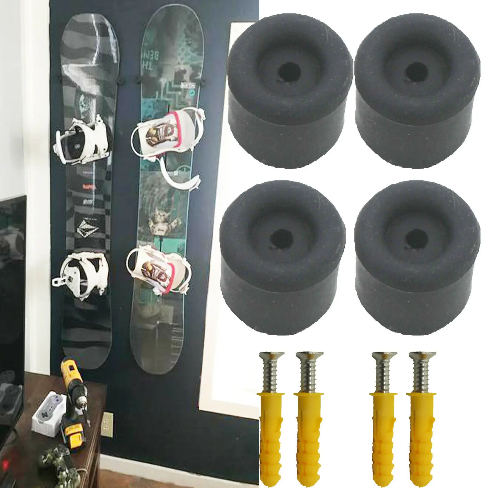 

4pcs/lot Snowboard Wall Mount Storage, Floating Hanger Rack, MINIMALIST SNOWBOARD DISPLAY