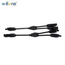Willone 1 pair free shipping 1Pair x MC4 Connector Y Branch mc4y Terminals 2 Male 1 Female and 2 Female 1 Male Solar Panel Cable