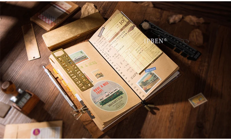 Genuíno do vintage Jornal Diário de Couro