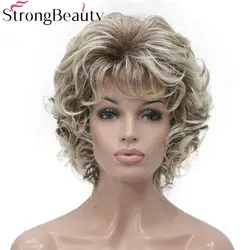 StrongBeauty синтетические Короткие вьющиеся парики термостойкие полный монолитным волос для женщин парик