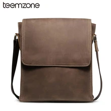 Мужская винтажная сумка-мессенджер из кожи Crazy Horse на молнии, сумка-портфель для ноутбука, сумка-мессенджер, сумка-портфель, тренд, сумка t8864