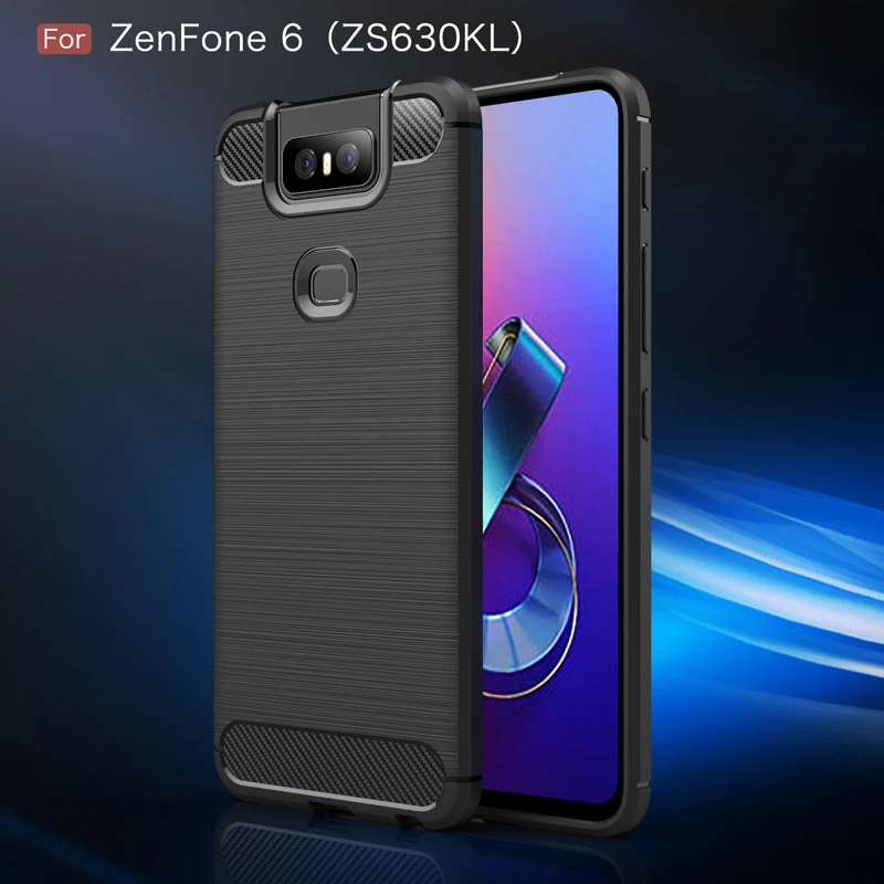 Для Asus Zenfone 6 ZS630KL чехол из углеродного волокна ТПУ силиконовый для телефона ZenFone