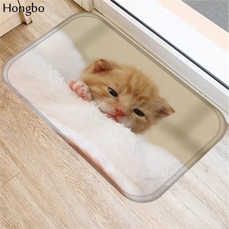 Hongbo Kawaii Добро пожаловать коврики животные Кот Печать Ванная комната Кухня