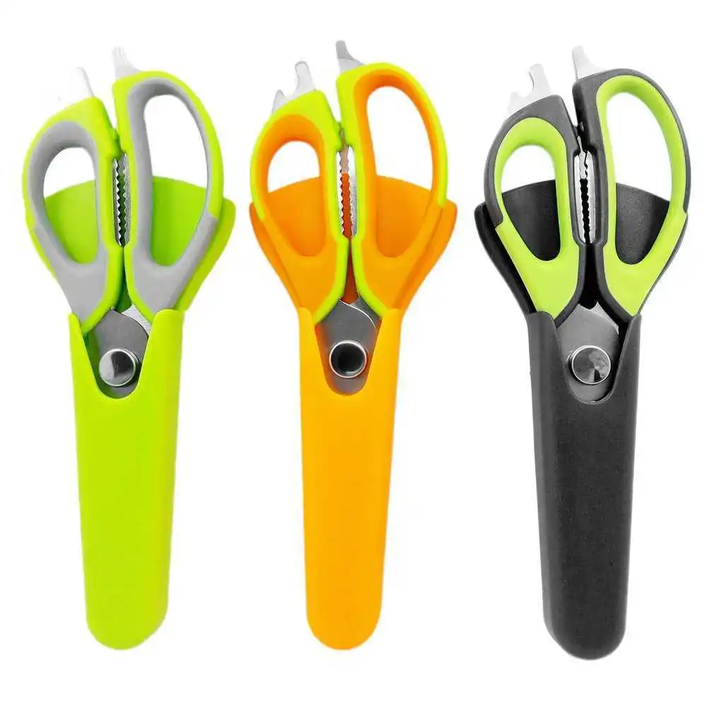

Stainless Steel Multifunctional Kitchen Scissor Multipurpose Home Use Scissor For Peeling Decaping Chicken Cutting