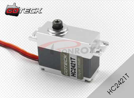 

Goteck HC2421T digital coreless High-end car servo motor with 5.5/6.5kg-cm and high voltage for Car model/Aircraft