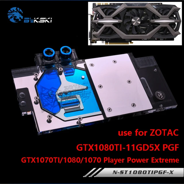 Special Price BYKSKI Water Block use for ZOTAC GTX1080Ti-11GD5X PGF Player Power OC/GTX1070TI/1070 PGF Full Cover Graphics Card Copper Block