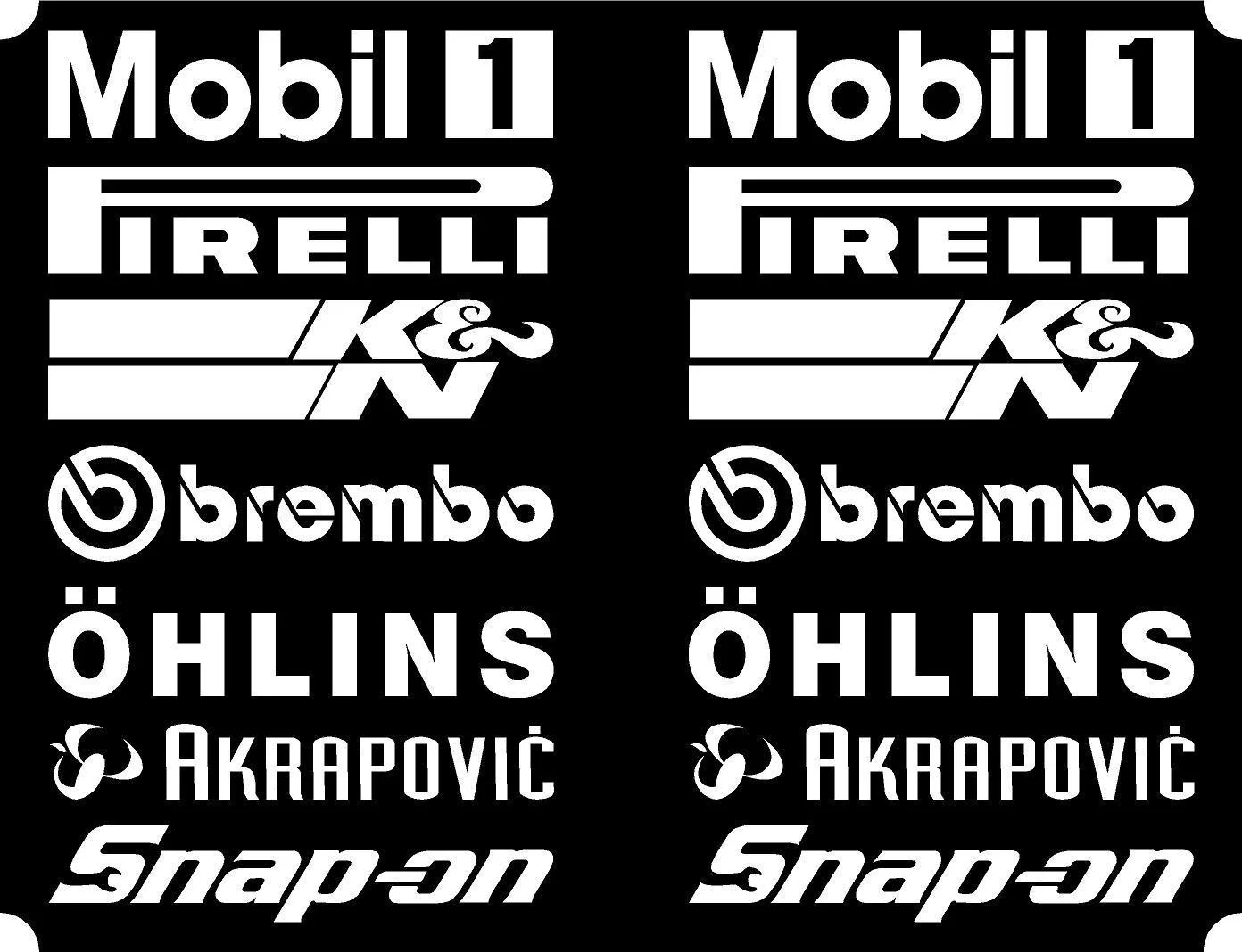 Motorcycle belly pan sponsor graphics decals x 14 Full Colour