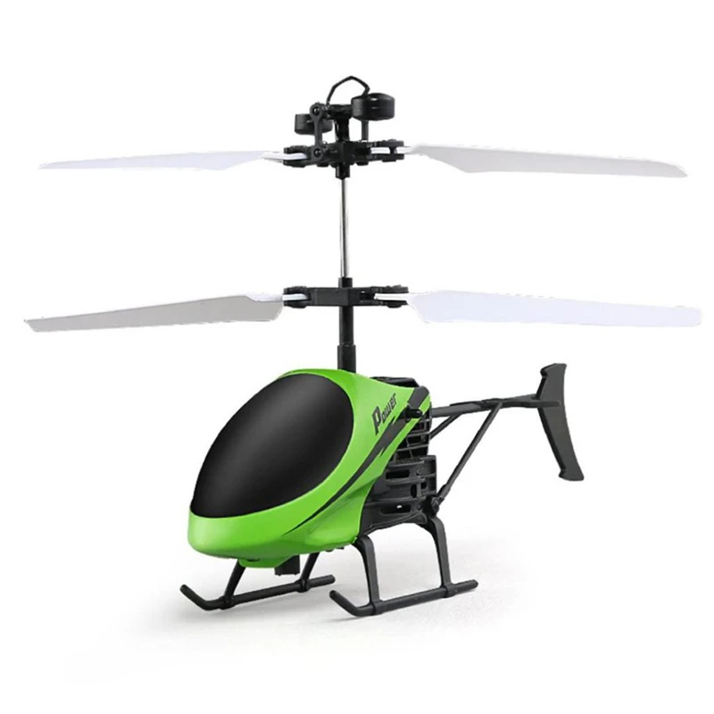 Flying Mini RC Green Infraed Induction Helicopter Aircraft Flashing